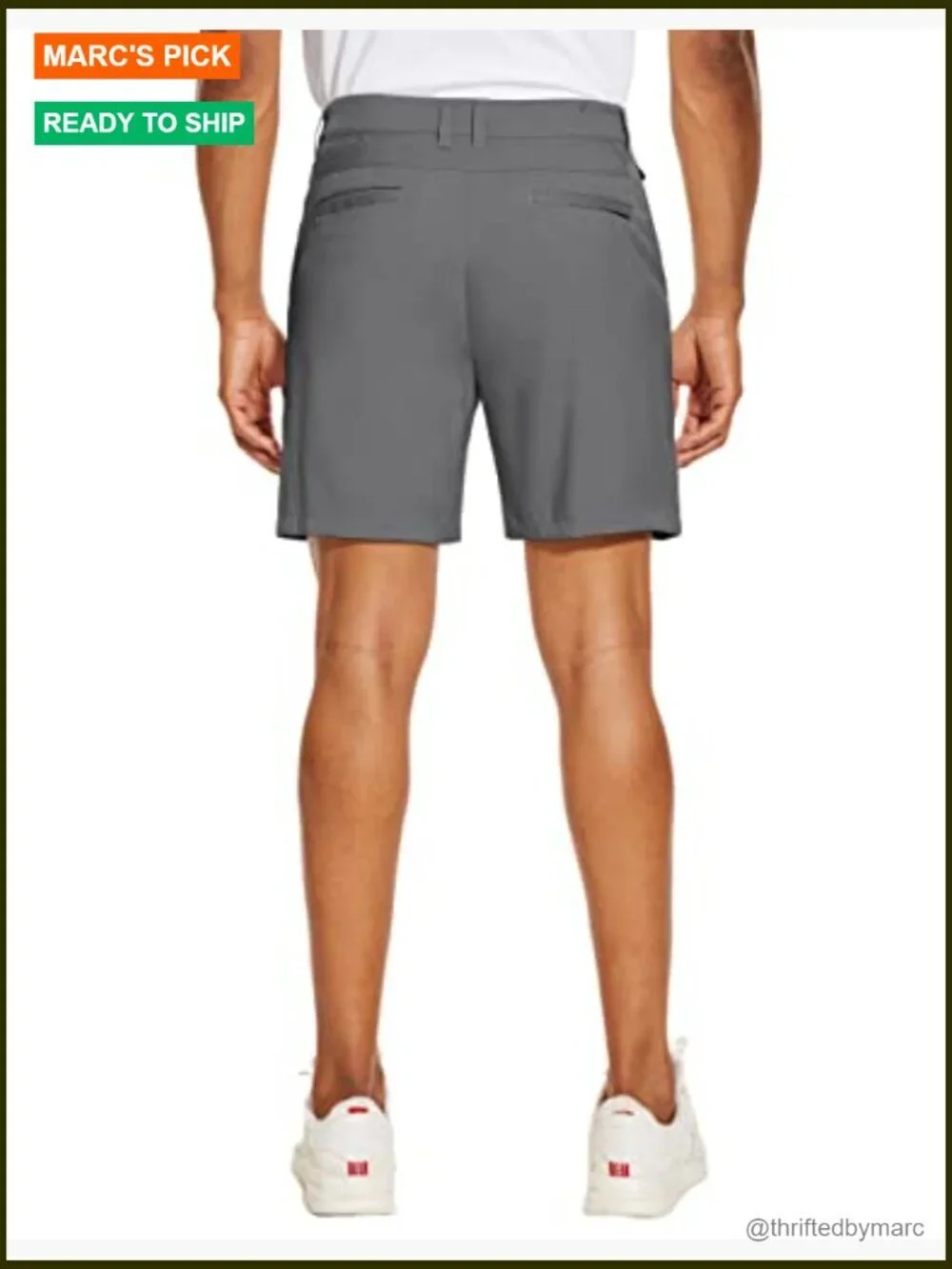 Men's 7-Inch Golf Shorts Quick Dry Lightweight Flat Front Hybrid Pockets